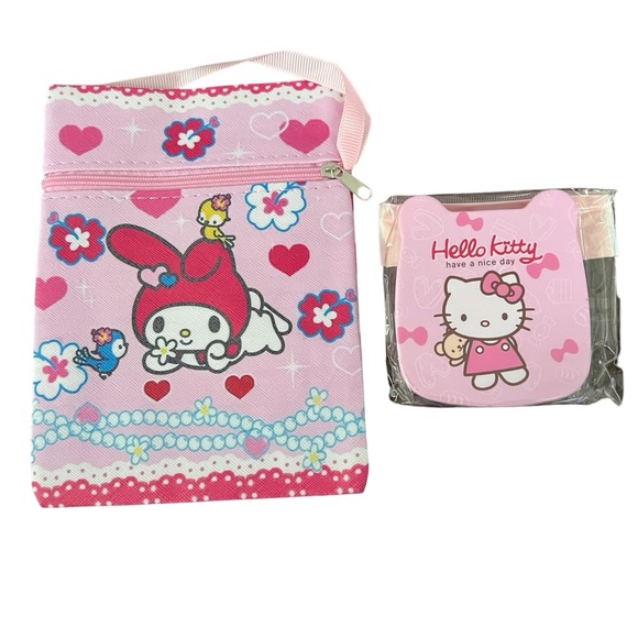 Hello Kitty & My Melody - Girls 4pc. Crossbody, Compact Comb Set, & Hair items - Picture 9 of 9